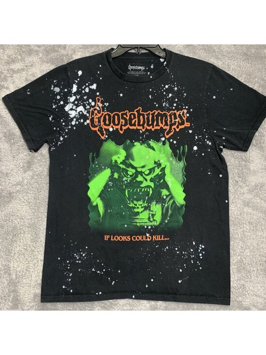 Goosebumps Other - Goosebumps T Shirt Mens Large Black Neon Green Bleach Splatter Graphic Horror